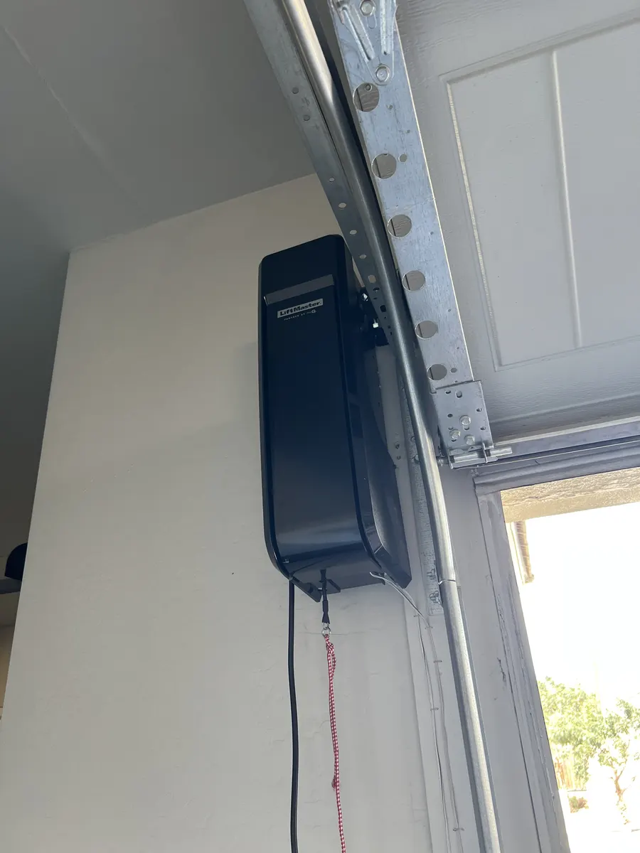 LiftMaster wall-mount garage door opener installed